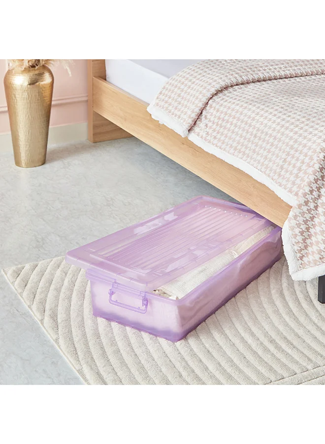 Home Box Rolling Underbed Storage Box with Wheel and Lid 35 L