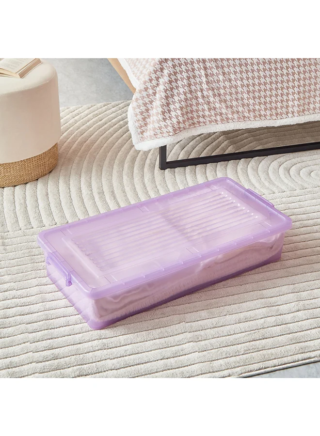 Home Box Rolling Underbed Storage Box with Wheel and Lid 35 L