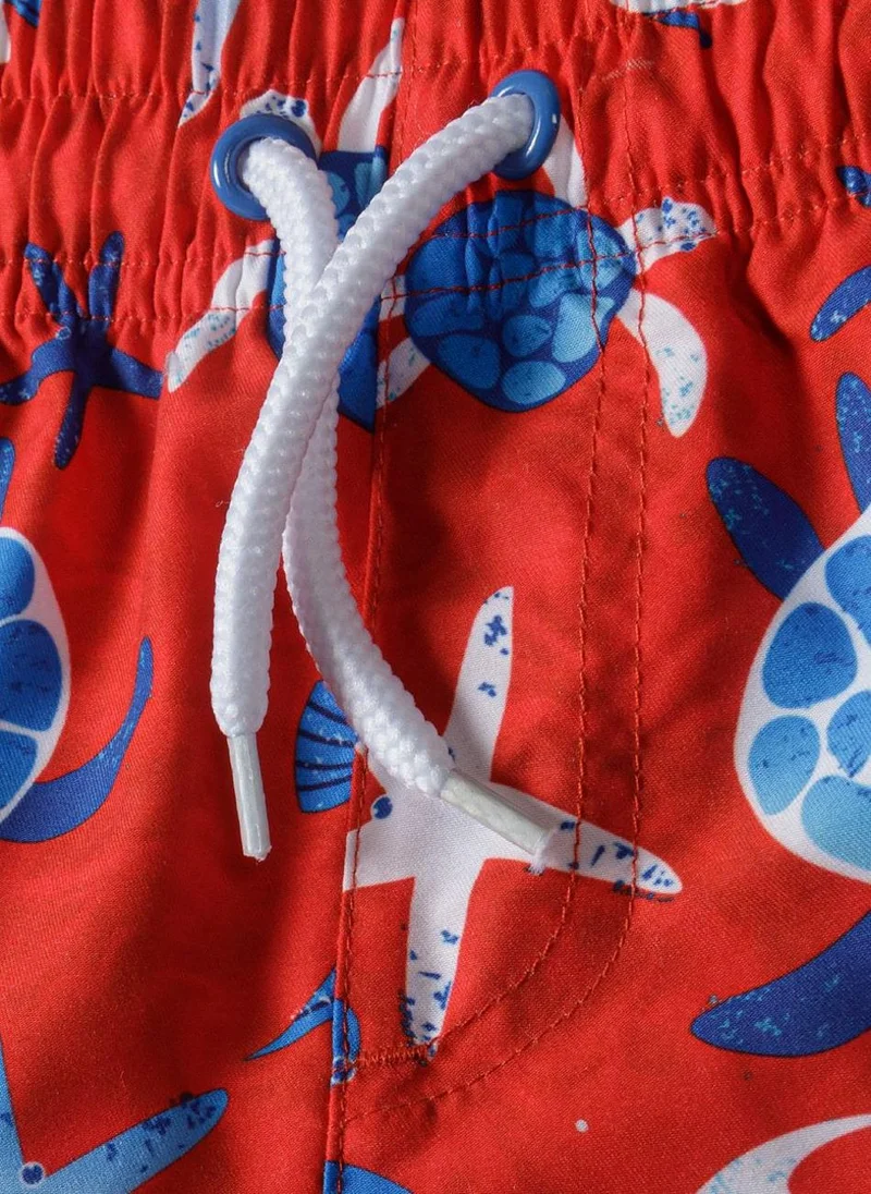 MINOTI Kids' Swim Shorts with Elastic Waist and Drawstring