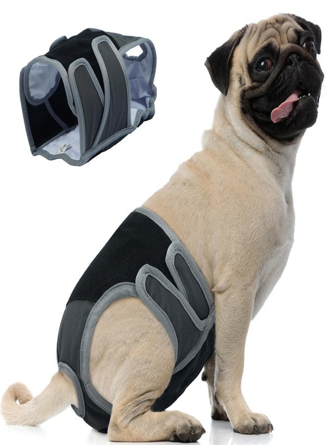 بوماي بوريتي حفاضات بوميبوريتي للكلاب الإناث، سراويل صحية قابلة للغسل، حفاضات دورة شهرية قابلة لإعادة الاستخدام للكلاب لعلاج سلس البول مع شريط لاصق قابل للتعديل، مقاس صغير جدًا، رمادي - Image 1