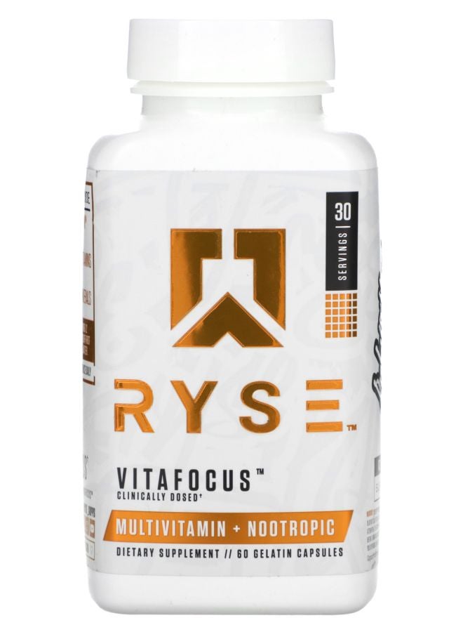 RYSE Vitafocus Multivitamin + Nootropic 60 Gelatin Capsules