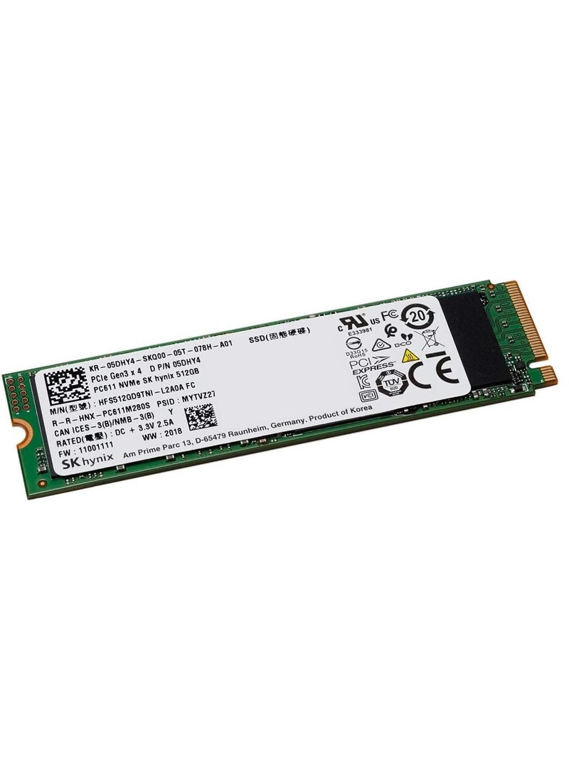 Hynix - Hynix 512GB PC401 NVMe SSD HFS512GD9TNG HFS512GD9TNGTNI PCIe Gen3 4-Lane XMW6J for XPS 13 15 Laptop Asus Lenovo C940 ThinkPad X1 Carbon Spectre x360 - Image 1