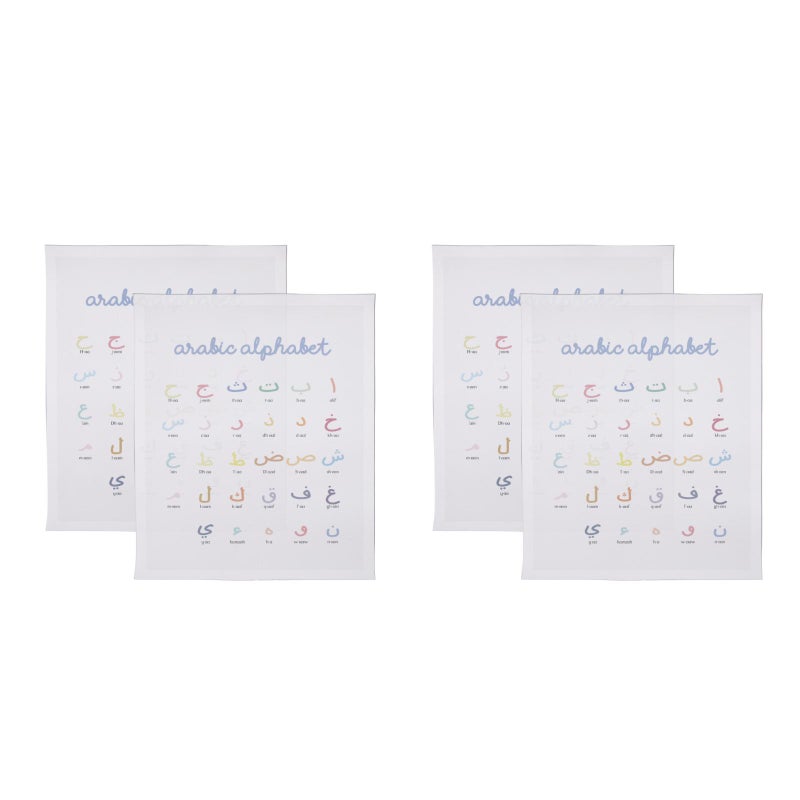 4 pcs Arabic Number Poster Wall Art Arabic Letters Alphabets Numerals Poster Prints - Image 2