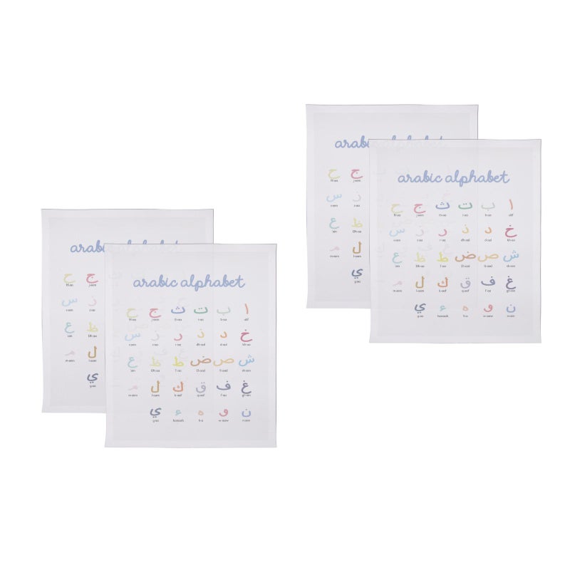 4 pcs Arabic Number Poster Wall Art Arabic Letters Alphabets Numerals Poster Prints - Image 4