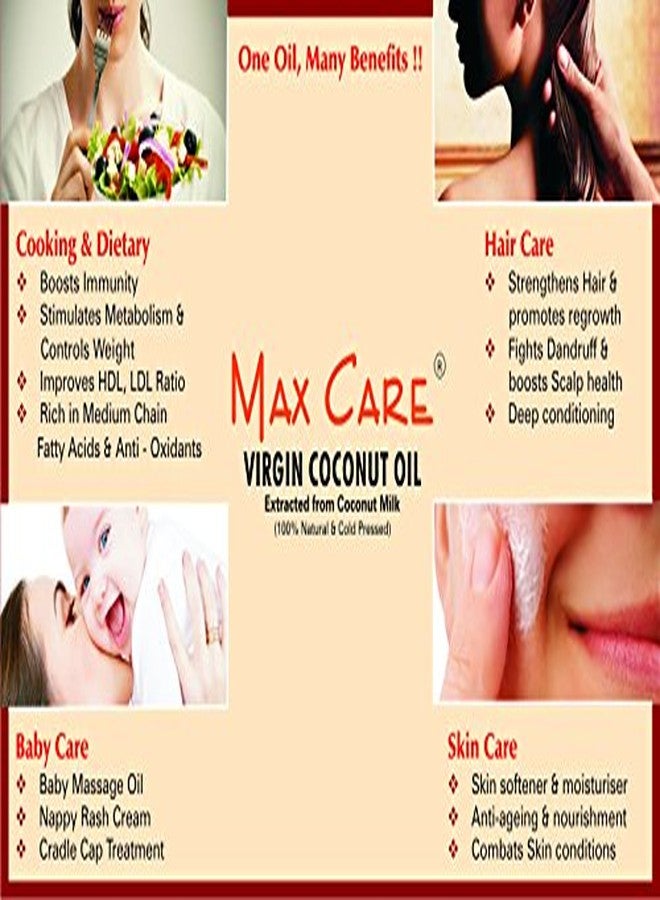 MAX CARE Maxcare Virgin Coconut Oil (Cold Pressed) 500ML Wide Mouth - Image 4