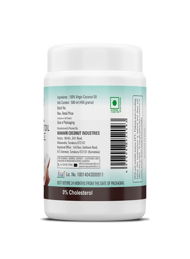 MAX CARE Maxcare Virgin Coconut Oil (Cold Pressed) 500ML Wide Mouth - Image 2