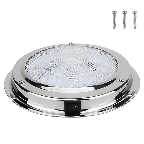 RVZONE Marine Boat Dome Light 12V LED Boat Interior Lights with Toggle Switch 5.5" LED Boat Cabin Light with Stainless Steel Surface Mount - Image 1