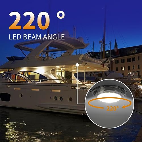 RVZONE Marine Boat Dome Light 12V LED Boat Interior Lights with Toggle Switch 5.5" LED Boat Cabin Light with Stainless Steel Surface Mount - Image 5