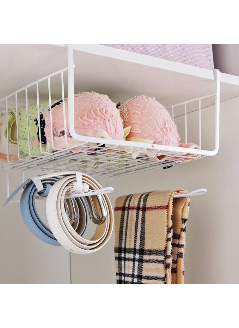 FORKLS FORKLS Multifunctional Under Cabinet Wire Rack Storage Organizer with Tissue Holder, White, 1 Pack  - Image 3