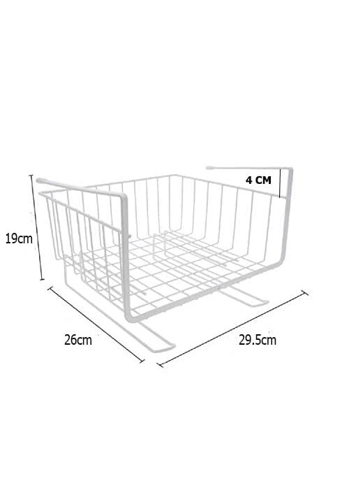 FORKLS FORKLS Multifunctional Under Cabinet Wire Rack Storage Organizer with Tissue Holder, White, 1 Pack  - Image 2