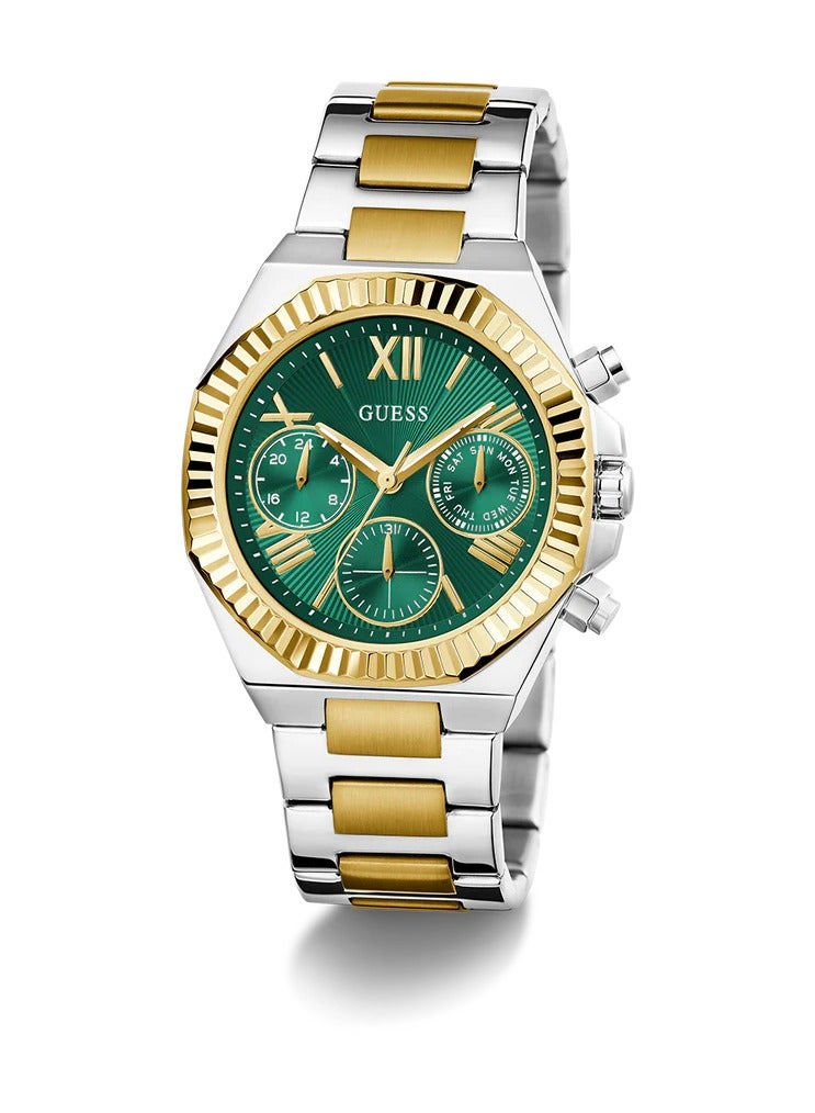GUESS Ladies 2-Tone Stainless Steel Multi-Function Watch 38mm Green Dial Quartz – GW0769L4 - Image 5