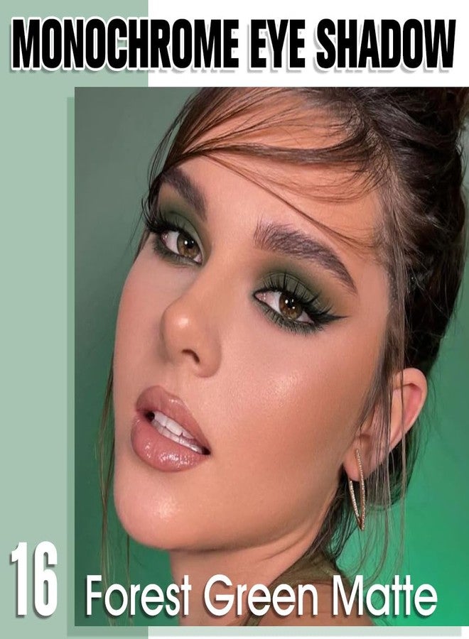 QIDSTERS Forest Green Matte Single Eyeshadow, Lightweight Blendable Mini Eye Shadow for Older Women, Monochrome Eyeshadow Palette Makeup Pigmented Waterproof, Vegan & Cruelty-Free, 16 - Image 2