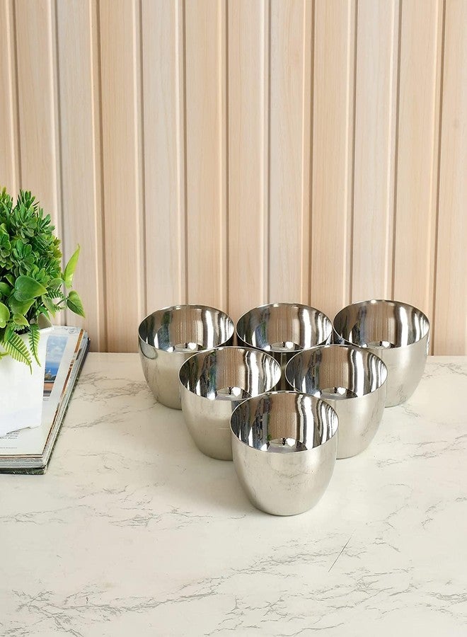 LUXCKY Stainless Steel Vati, Bowl, Katori, Vadki for Kitchen (L Dia: 3.75") - Image 3