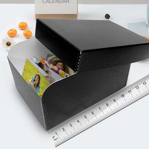 Lineco 4x6 Photo Storage Box, with 12 Acid-Free Envelopes, Holds Up to 1000 3.5" x 5", or 4" x 6" Photos, Metal Edge Archival Storage Box for Photos Stickers Stamps Seeds, 5.5x7.5x11. Black - Image 3