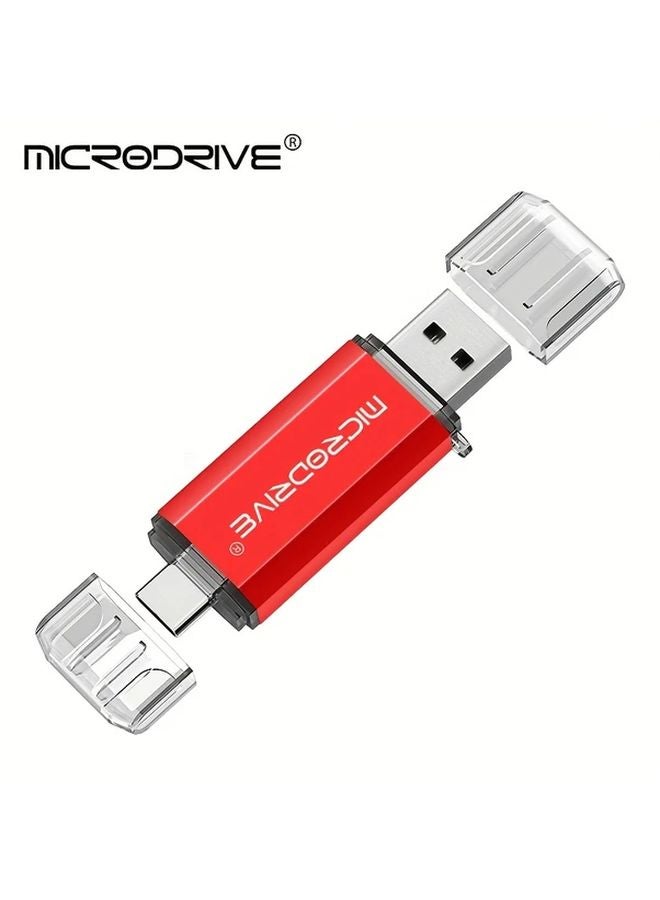 Red 128GB USB Type C Flash Drive High Speed OTG Pen Drive - Image 1