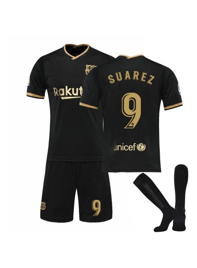 Barca Black Gold No.9 With Socks Football Jersey - Image 1