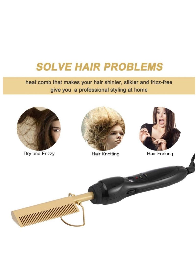Hot Comb Hair Straightener Curler Hair Wet And Dry Use Professional Straightener Brush Electric Titanium Alloy Comb - Image 4
