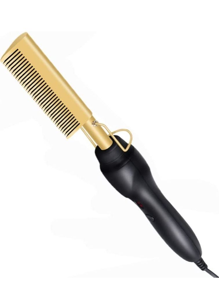 Hot Comb Hair Straightener Curler Hair Wet And Dry Use Professional Straightener Brush Electric Titanium Alloy Comb - Image 1