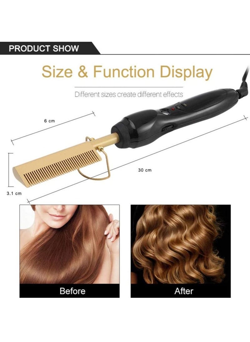 Hot Comb Hair Straightener Curler Hair Wet And Dry Use Professional Straightener Brush Electric Titanium Alloy Comb - Image 3