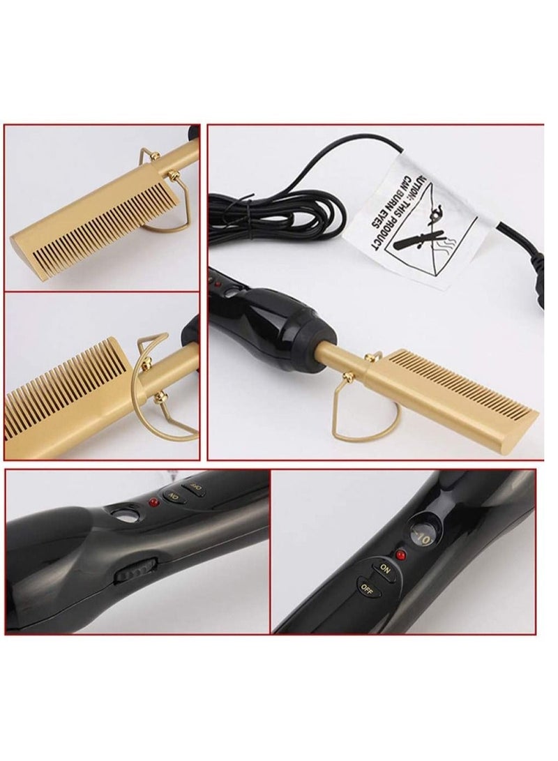 Hot Comb Hair Straightener Curler Hair Wet And Dry Use Professional Straightener Brush Electric Titanium Alloy Comb - Image 2