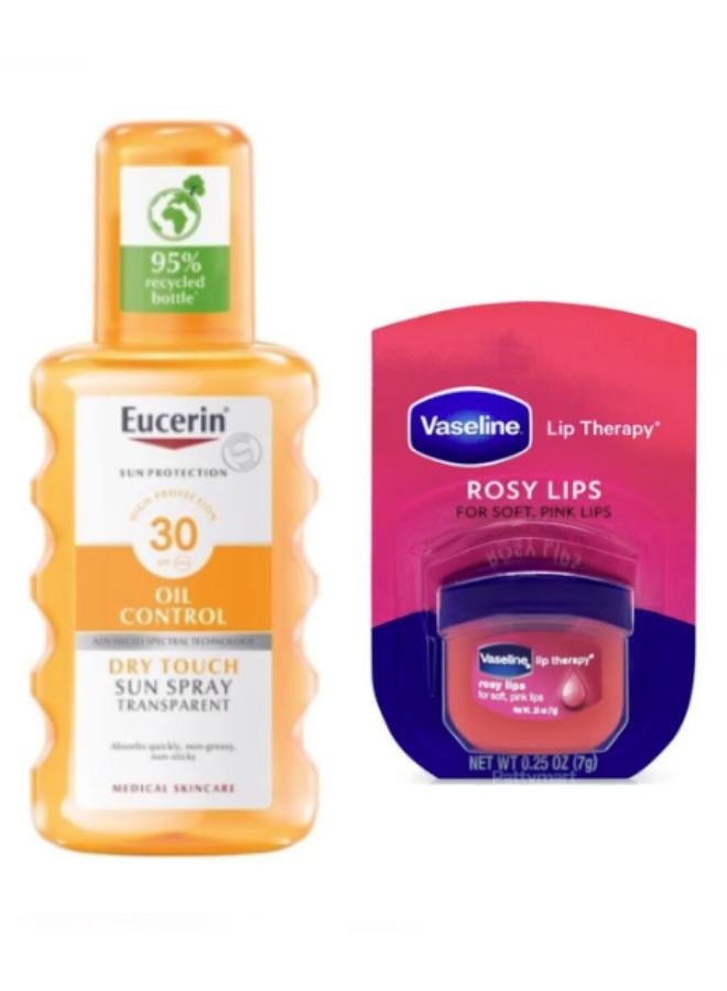 Vaseline Liptherapy Pink Lip 7g + Sunscreen Spray SPF30 200ml - Image 1
