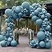 Pinbra Dusty Blue Balloon Double Stuffed Slate Baby Blue Balloons Different Sizes 18125 Inch Pastel Balloon Arch Kit for Birthday Baby Shower Gender Reveal Wedding Graduation Party Decorations - Image 3