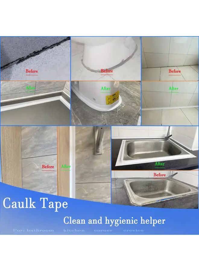 White Self Adhesive Marble Caulk Strip 59 06 Inch Long Waterproof Sealant Tape for Bathroom Bathtub Sink Edge Protection - Image 5