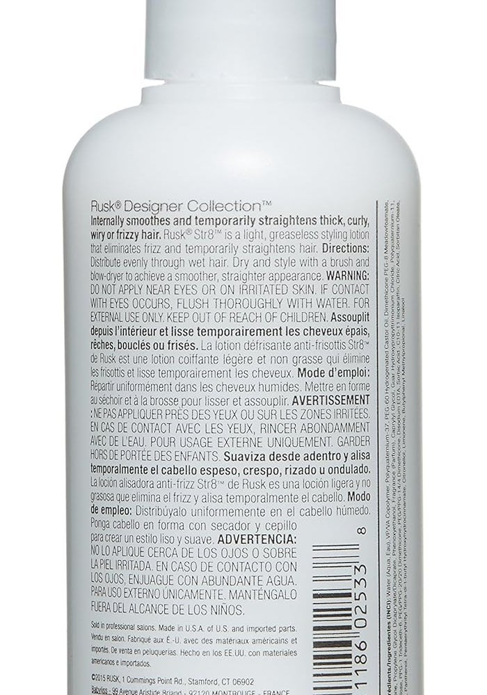 RUSK Str8 Anti-Frizz and Anti-Curl Lotion - 6 Oz - Image 2