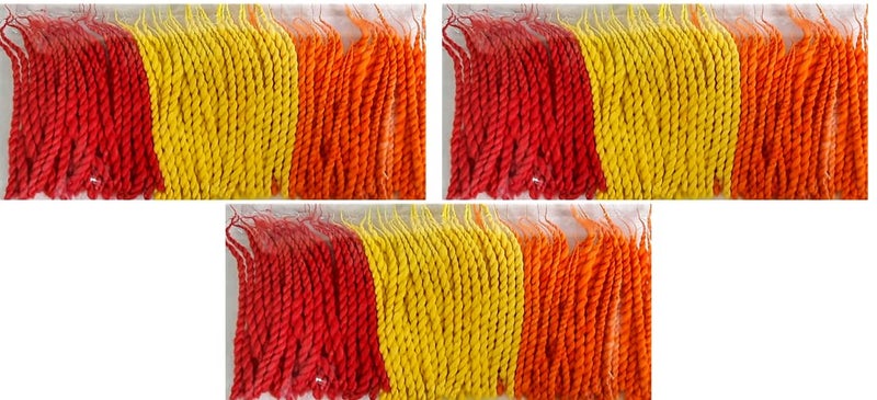 Agnirva Long Cotton Wicks Twisted Wicks Lambi Double Diya Batti Rui Batti for Pooja Multicolor Pack of 100 Pcs Set of 6 Deepam for aarti puja Diwali Navratri and All Rituals - Image 1