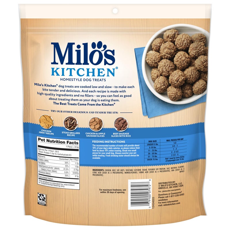 Milo's Kitchen Miloâ€™s Kitchen Chicken Meatballs Dog Treats, 28 Oz. Bag - Image 5