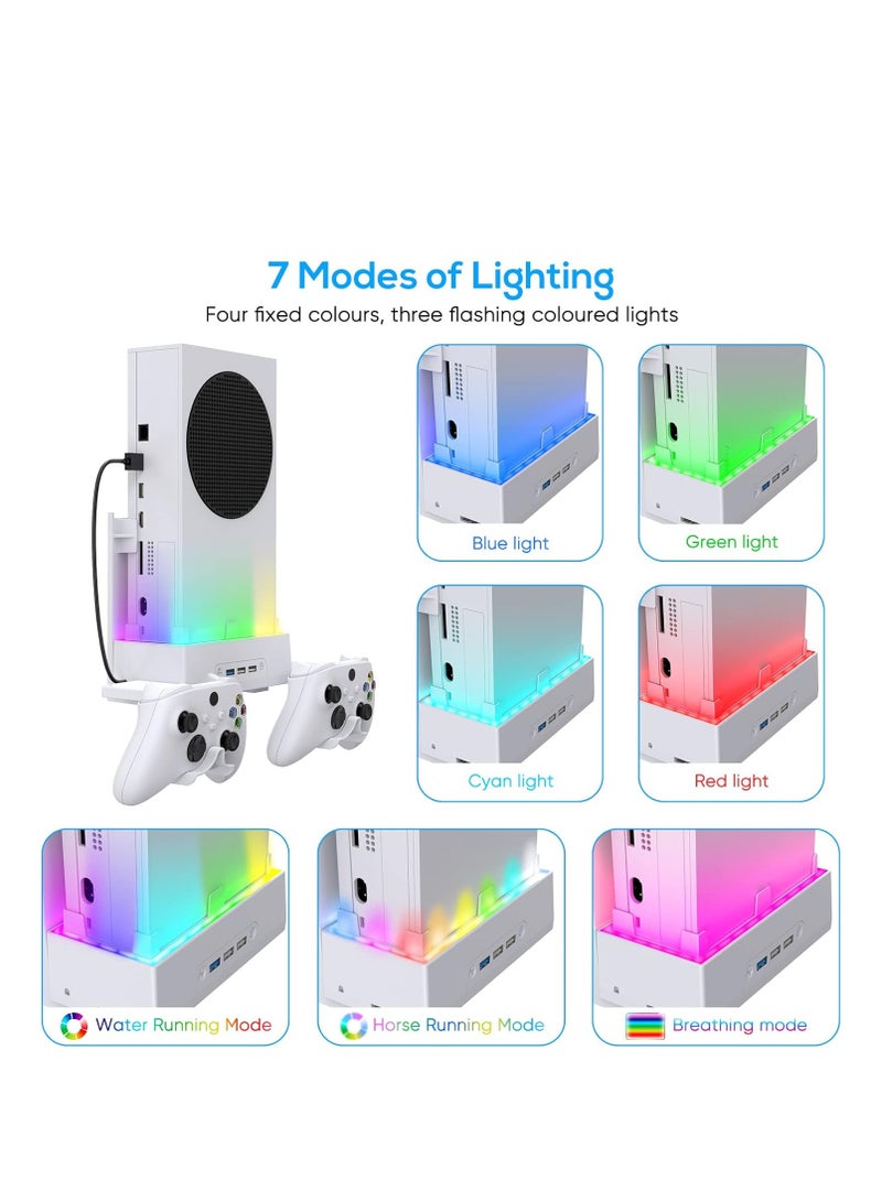 Wall Mount Holder for Xbox Series S, Wall Mount Kit, Vertical Stand with Cooling Fans, USB Port, Controller Hook for Series S - Image 2