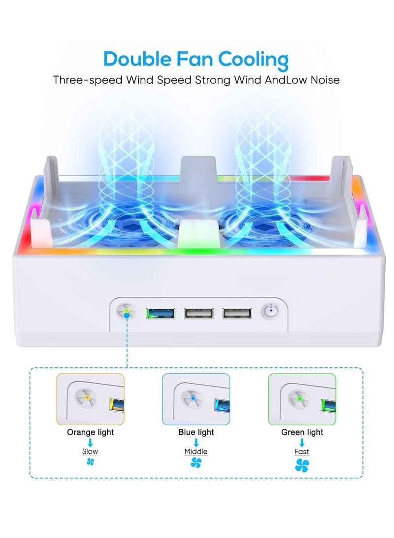 Wall Mount Holder for Xbox Series S, Wall Mount Kit, Vertical Stand with Cooling Fans, USB Port, Controller Hook for Series S - Image 3