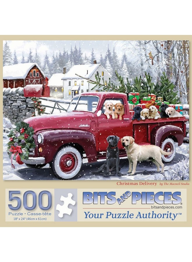Bits and Pieces - 500 Piece Jigsaw Puzzle For Adults - ‘Christmas Delivery’ - Holiday Winter Dogs Large Piece Jigsaw By The Macneil Studio Artists - Image 2