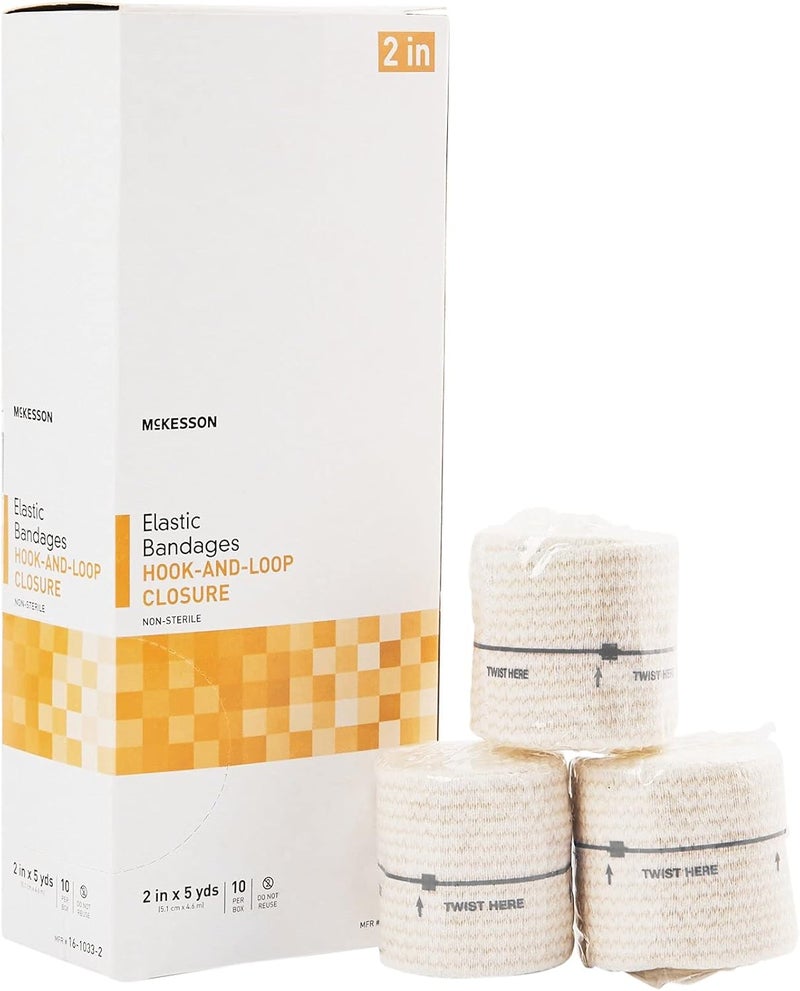 McKesson Elastic Bandages NonSterile Hook and Loop Closure 2 in x 5 yd 10 Count 1 Pack - Image 1