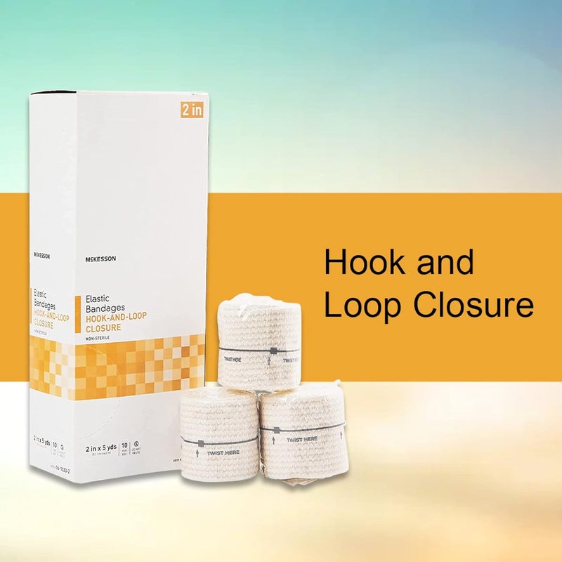 McKesson Elastic Bandages NonSterile Hook and Loop Closure 2 in x 5 yd 10 Count 1 Pack - Image 5