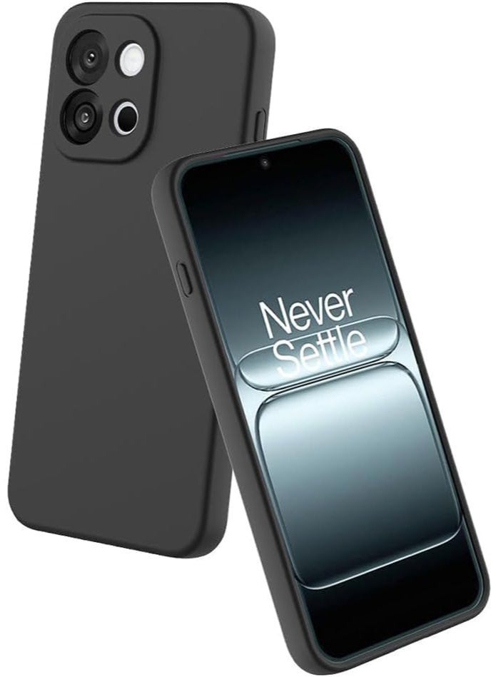 Muzz Case Compatible with OnePlus 13s 5G Oneplus 13T 5G Liquid Gel Rubber Bumper Case with Soft Microfiber Lining Cushion Slim Hard Shell Shockproof Protective Cover for OnePlus 13S / 13T (Black) - Image 1