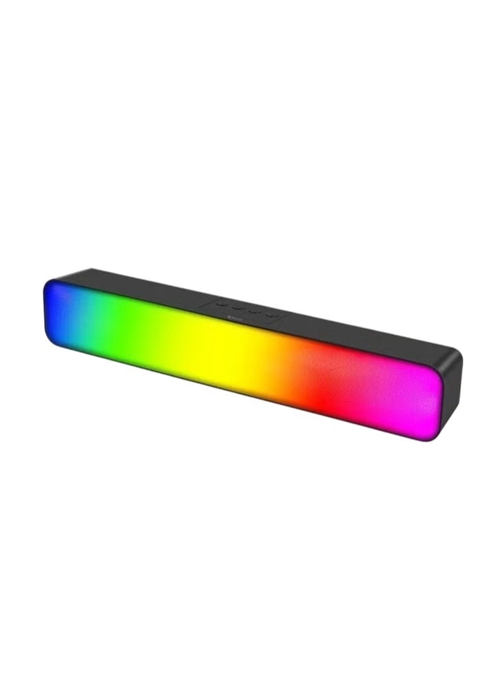 Kisonli LED-919 RGB Soundbar Stereo 360° Speaker 10W(5W*2),1200mAh, TF-AUX-USB-FM  - Image 1