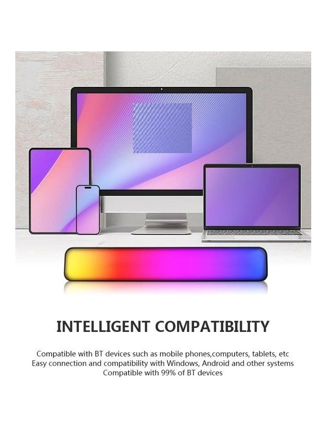 Kisonli LED-919 RGB Soundbar Stereo 360° Speaker 10W(5W*2),1200mAh, TF-AUX-USB-FM  - Image 4