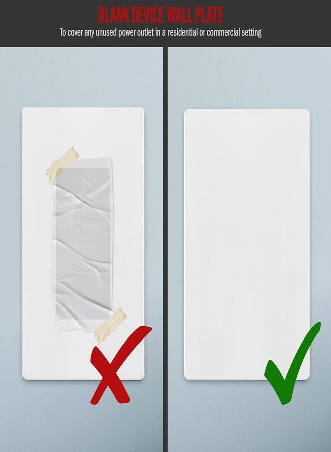 MX Blank Dummy Cover Plate for Modular Socket Systems, 1 Module 11.5x45 mm White Faceplate, Wall Mount Cover for Electrical and AV Installations, Pack of 2 - Image 5
