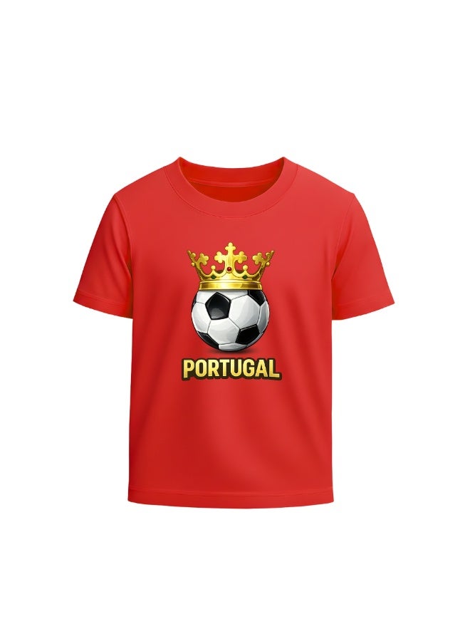 PRINTSHOP4ME Portugal Unisex Adult T-Shirt - Short Sleeve Round Neck Cotton Tshirt for Men and Women - Soft and Comfortable - Gift for Football Fans - Image 1