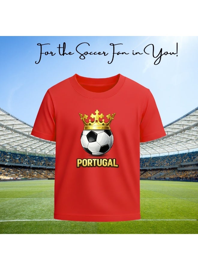 PRINTSHOP4ME Portugal Unisex Adult T-Shirt - Short Sleeve Round Neck Cotton Tshirt for Men and Women - Soft and Comfortable - Gift for Football Fans - Image 4
