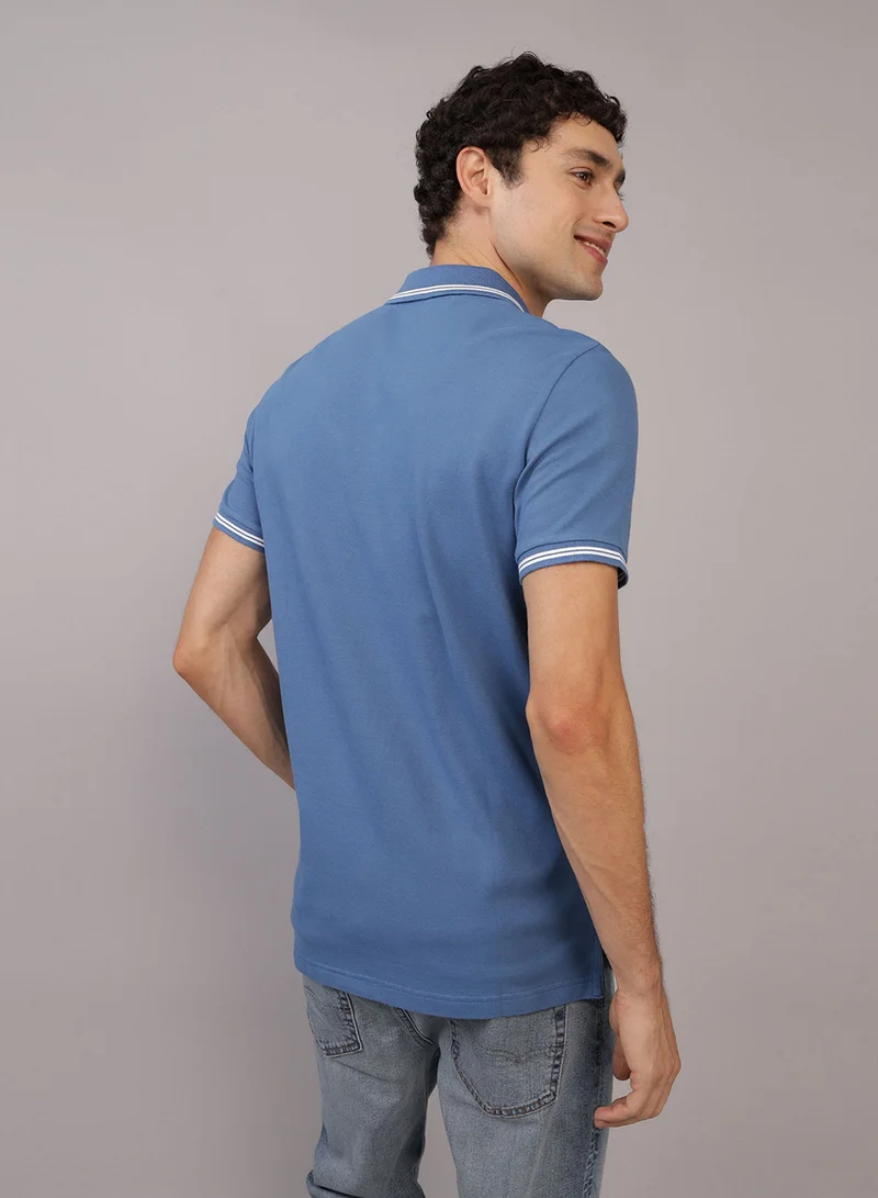 امريكان ايجل Logo Slim Fit Pique Polo Shirt