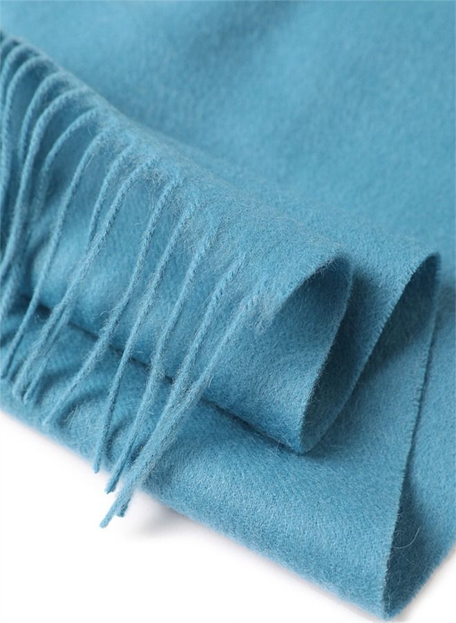 Loquat Solid Color Soft And Comfortable Wool Scarf - Image 3