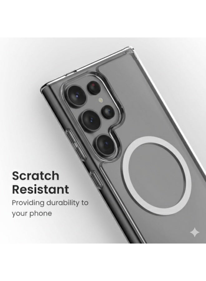 بروستايل جراب مغناطيسي فائق الوضوح لهاتف Samsung Galaxy S24 متوافق مع MagSafe Slim شفاف مضاد للاصفرار حماية عسكرية ضد الصدمات غطاء واقٍ رفيع - Image 2