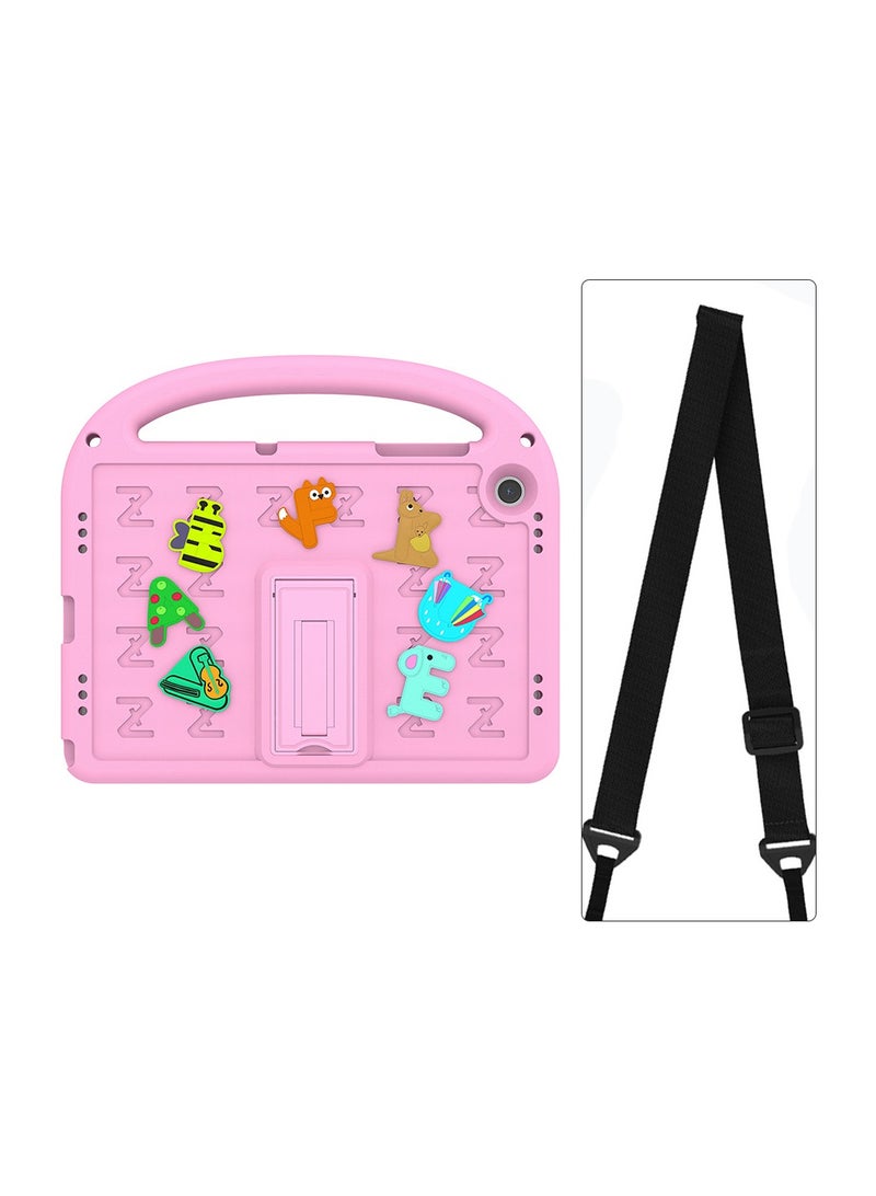 VKL Compatible with Samsung Galaxy Tab A9 plus Case for Kids 11” 2024 With shoulder strap  Released with Holder Shockproof Full Body Protection Cute Cover Shell for Tab A0 plus Case Kids pink - Image 1