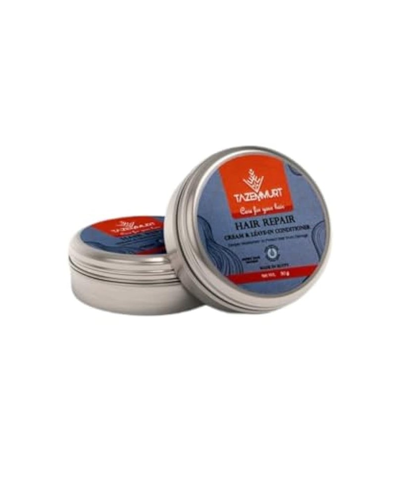 TAZEMMURT Hair Repair Cream & Leave-In Conditioner 30g – Deep Moisturizing Handmade Natural Hair Cream with Beeswax, Coconut Oil & Vitamin E – For Dry & Damaged Hair – Made in Egypt - Image 1