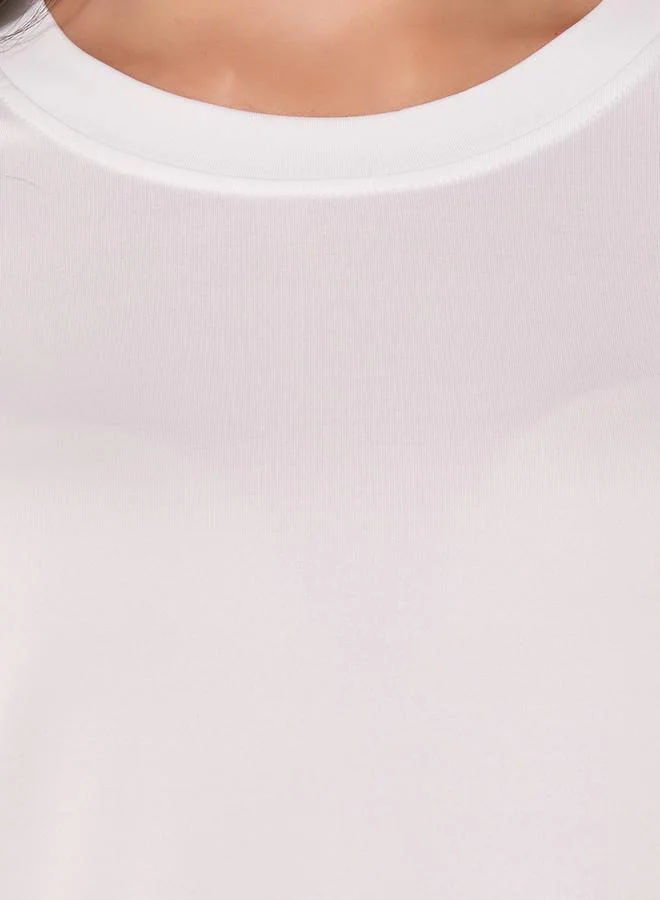 Take Two Solid Round Neck T-Shirt and Printed Pyjama Set by Styli