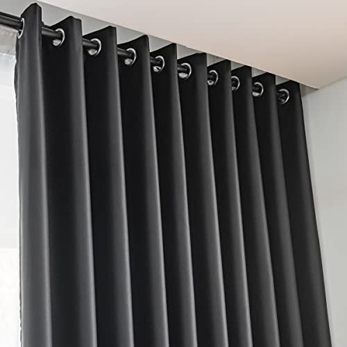 MOONVAN Windows Black Blackout Curtains 63 inches Long 2 Panels Set Grommet Blackout Drapes Energy Saving Noise Reducing Thermal Insulated for Bedroom Living Room Nursery - Image 5