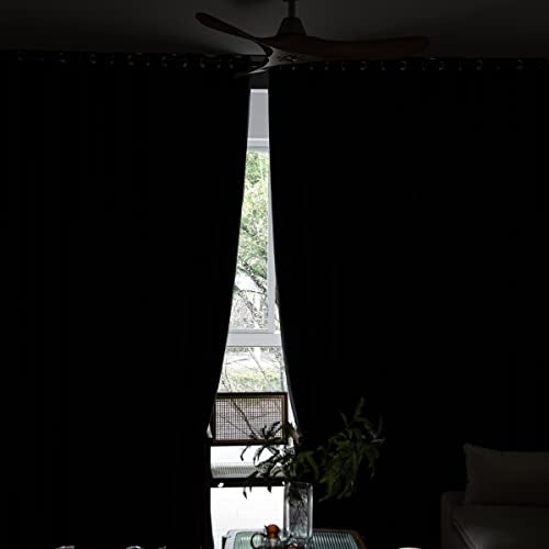 MOONVAN Windows Black Blackout Curtains 63 inches Long 2 Panels Set Grommet Blackout Drapes Energy Saving Noise Reducing Thermal Insulated for Bedroom Living Room Nursery - Image 2