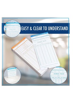 Terabyte 200PCS Time Cards for Employees – 2 Sided Time Cards for Employees Biweekly Monthly Sheets Time Clock for Employees Time Sheets Daily Monthly Timesheet for Employee Attendance  - Image 3